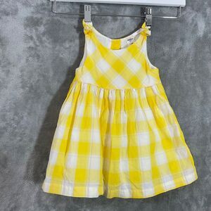 OshKosh b'Gosh Girls 12M Sleeveless Gingham Sundress Lined buttons in back